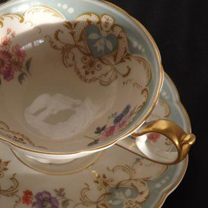 Royal Bayreuth Bavaria Germany US Zone Ardalt Pattern Tea Cup Saucer